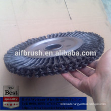 300mm double row twist knot wheel brush for Weld Cleaning